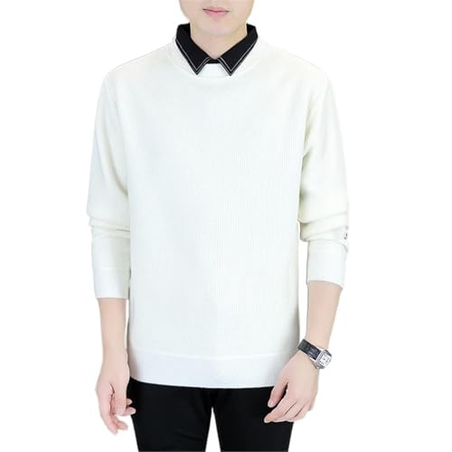 Pull en cachemire pour homme avec col chemise en trompe-l'œil
