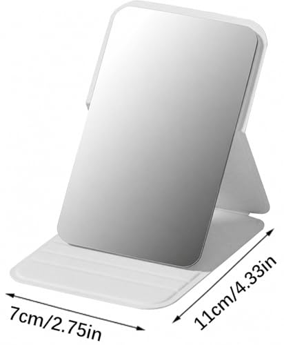 Image of Travel Mini Makeup Mirror(11 x 7 cm),Portable Folding Mirrorwith Stand,Light Weight and Slim Design for Purse,Travel,Use Anywhere,Easy Portability,Fits in Purse,Bag,Pocket (Grey, Pack of 1)