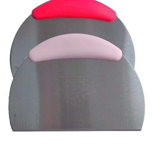 Generic Stainless Steel Dough Pizza Scraper Cutter with Handle, Measuring