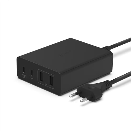 Belkin Stazione Di Ricarica Multi Dispositivo Usb Gan Da 108 W, Hub Da Tavolo Per Ricarica Rapida, 2 Usb Type-C, 2 Usb-A Per Iphone 15, Macbook, Pro, 