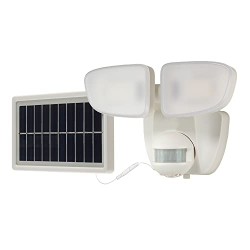 HALO Solar Outdoor LED Flood Light with 180 Degree Motion Sensor Flood & Security Twin Head Light...