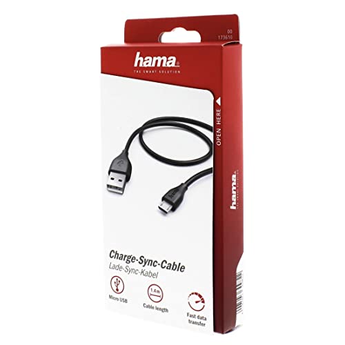 Hama 1.4m, USB2.0-A/USB2.0 Micro-B USB cable 1.4m USB A Micro-USB B Black, Nero - Image 3