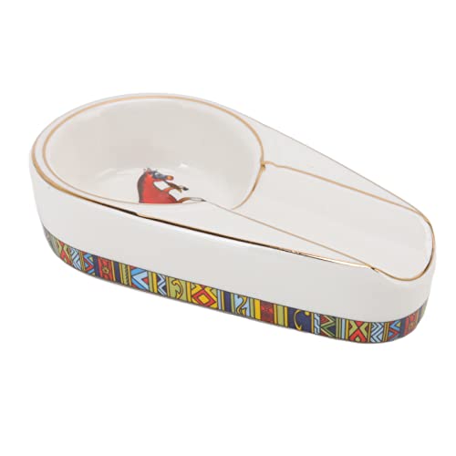 Cigar Ashtray, Single Ceramic Ashtray, Outdoor Travel Ash Tray with Round Ash Slot, Portable Ceramic Cigar Ashtray, Single Cigarette Holder Ashtrays for Home, Office, Patio (Type 1)