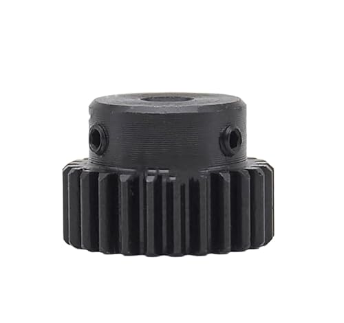 Bevel Gear Pinion Hardware Mechanical 1 Module Spur Gear Motor Gear 1M 20T-29T 45# Steel Blackening Mechanical Transmission Gear Bore 6mm(1M 29T)