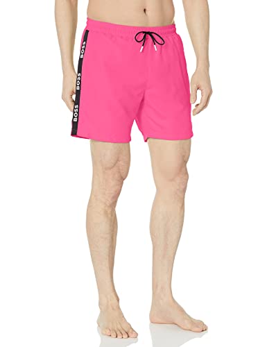 BOSS Men's Standard Repeating Logo Swim Trunks