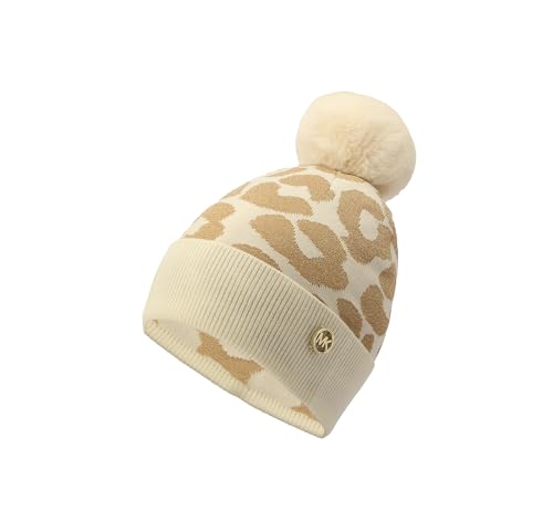 Michael Kors Women's Metallic Leopard Cuff Hat,...