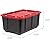 IRIS USA 12 Gallon (4 Pack) + 27 Gallon (4Pack) Heavy Duty Storage Bins with Lids, Snap On Lid Stackable Industrial Totes, Rugged Tubs, Garage Organization, Reusable - Total 8 Units - Black/Red