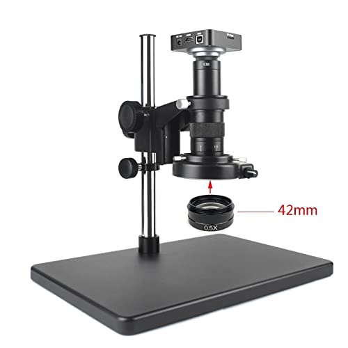 Microscope 0.5X / 2.0X / 0.3X Auxiliary Objective Glass Lens for 80X 300X Lens Industry Video Microscope Camera(0.3X)