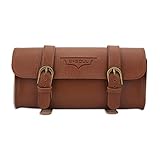 Qonia Leather Bicycle Seat Bag Vintage Bike Saddle Tail Bag Pannier Cycling Pouch