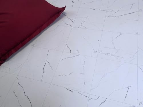 Suelo de PVC Suelo de vinilo en baldosa jaspeada, color claro, Corte (2m de ancho, 8m de largo)