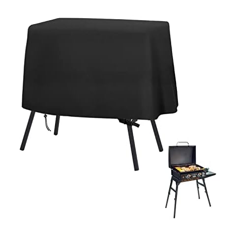 Aidetech Grill Cover Fits for Blackstone 17inch 22inch Griddle with Hood and Stand, Waterproof Griddle Cover Windproof BBQ Grilling Cover for Outdoor Cooking and Camping - 40X23X29inch(Black) Cover