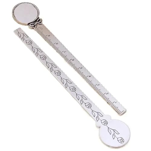 Marque-page en bronze antique et lunette blanche 20 mm pour cadeau personnalisé