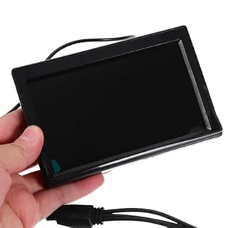 MAGICLULU Moniteur Miroir Tft LCD pour Voiture Écran Couleur avec Entrées Montage Ventouse ou Adhésif Compatible Caméra de Recul et Système de Stationnement