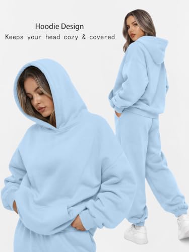 Image of AUTOMET Womens 2 Piece Lounge Sweatsuit Fall Fashion Matching Sweat Sets | Oversized Fall Hoodies & Baggy Jogger Sweatpants Fashion 2026 Outfits