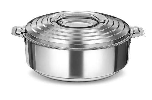 Vinod 4-Piece Insulated Casserole Food Warmer/Cooler Hot Pot Gift Set, 4000mL+5000mL+7500mL+10000mL, Stainless Steel