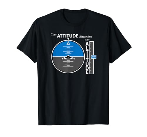 Attitude Altitude Aviation T-Shirt with a Positive Message T-Shirt, Men, Black, X-Large