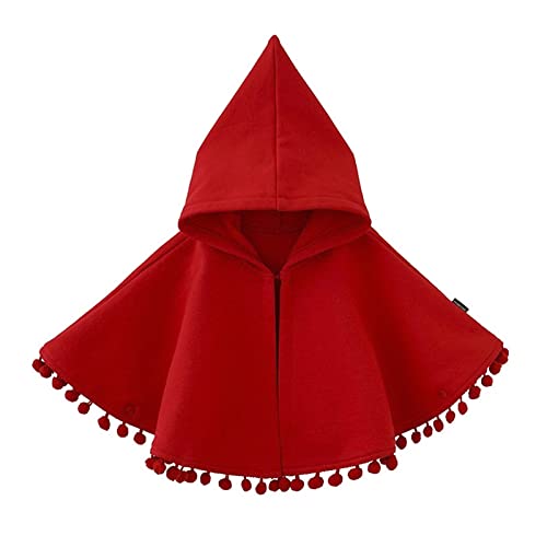 Baby Toddler Halloween Christmas Hooded Cloak Little Red Riding Hood Cape Winter Hooded Outerwear Capes Poncho Coat 1-4T