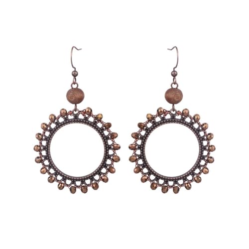 Handmade Natural Wooden Beaded Dangle Drop Earrings for...