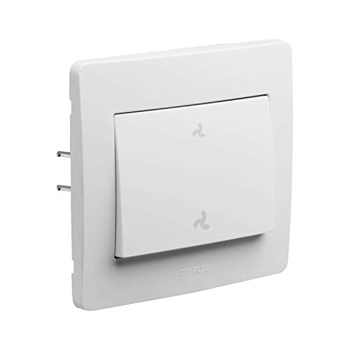 Interrupteur va et vient - Interrupteur encastrable - Interrupteur mural - Interrupteur prise mural - DEBFLEX - Gamme Diam2 Commande VMC - Blanc film/1 pdt 739290