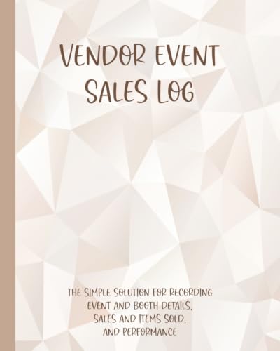 Vendor Event Sales Log, Sales and Items Sold Tracker for Craft Fairs and Markets, Booth Details, Event Details, Cash Sales
