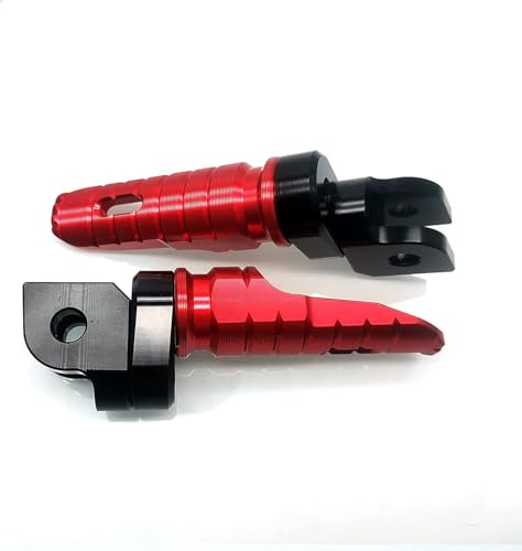 Image of MZS Motorcycle Foot Pegs, Adjustable Front Footpegs Rider Footrest Rest Pedal CNC Red Compatible with GROM Monkey CBR 600 F2 F3 F4 F4I CBR600RR CBR650F CBR650R CBR1000RR CBR1100XX VFR800 VFR1200F