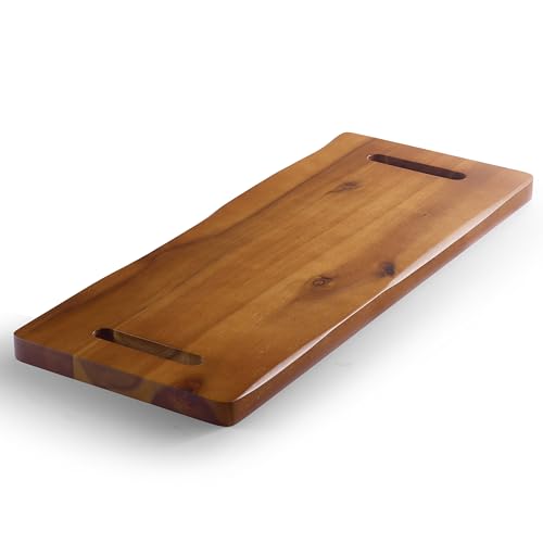Tidita 30' Large Acacia Wood Charcuterie Board With Handles - Extra Long Wooden Serving Cheese Boards - Rectangular Serving Platter For Meat Steak, Cracker Appetizers, Fruit Decorative Display Party