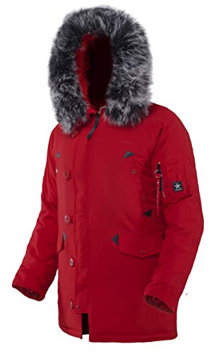 airBOSS Men's Snorkel N3-B Parka (Slim Fit), Warm Jacket for Cold Weather (XL, Red)