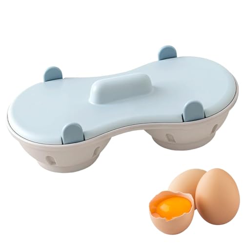 Olla de huevos, escalfador rápido al vapor, herramienta de 6.7 x 3.7 pulgadas con tapa de bloqueo, caldera de silicona resistente al calor, utensilios de cocina con diseño, máquina de comida