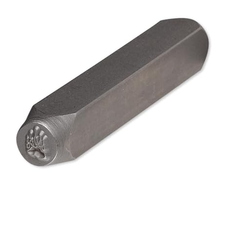 Steel Design Stamp Punch Tool to Embellish Metal, Plastic, Jewelry Blanks, Clay+ (Bear Claw 6x4.5mm)