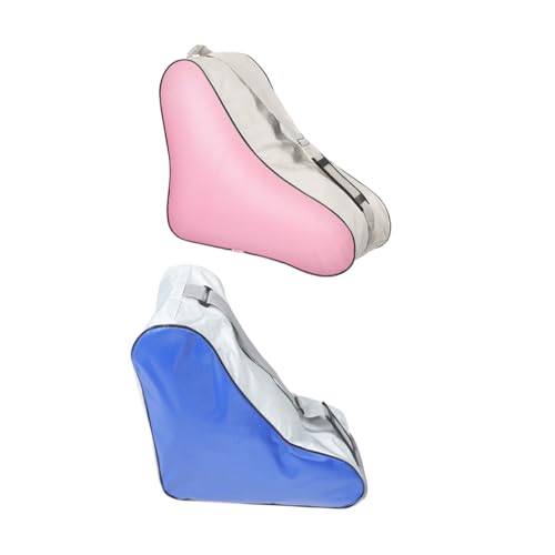 Mikikit Skatebag 2 Pack Roller Ice Skates Storage Portable Skates Organizer Durable Canvas Shoulder Strap Modern Design