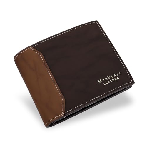 Bifold Wallets, PU Leather Wallets for Men Versatile Mens Wallet with 6 Card Slots, Card Wallet Mens Wallets for Shopping, Business, Travel (brown)