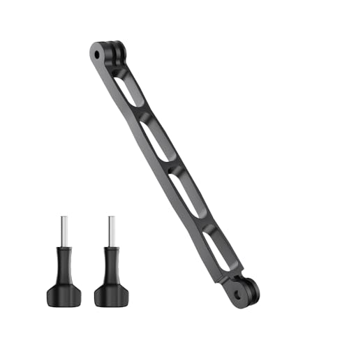 Aluminum Alloy Extension Arm for Gopro Metal Pole Mount Helmet Stick Extension Arm Mount for Gopro Hero 13/12/11/10/9/MAX/8/7/6 DJI Action 5 Pro/4/3/2 Insta 360 One RS and More (Black-7.1in)