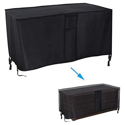 Aidetech Deck Box Cover Fit for Keter Westwood 150 Gallon Resin Large Deck Box, Patio Furniture Cushion Storage Box Cover Waterproof Dustproof for Outdoor Storage Box, 63 x 30 x 25 inch Cover