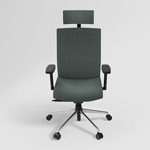 Image of Interio by Godrej Prime High Back Ergonomic Premium Cushioned Office /Study /Revolving Chair, 1 Year Warranty, Adjustable Height and Armrest Chair, Chrome Plated Steel Base (Earthstone)
