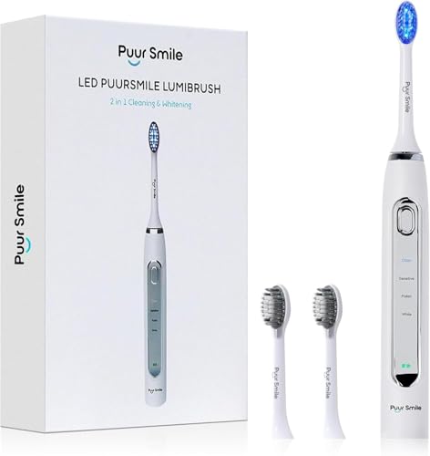 Brosse à dents électrique Lumi pour éliminer la plaque avec minuterie et 2 têtes