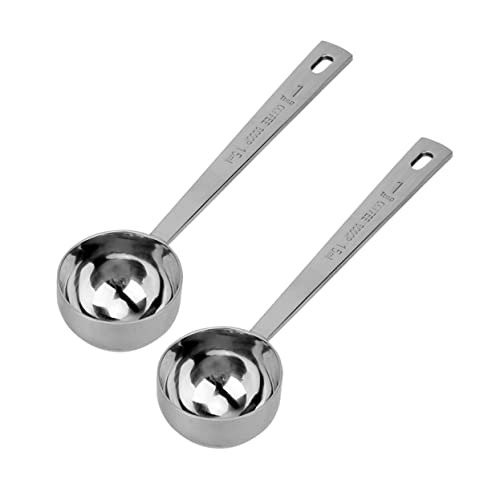 MAGICLULU 2piezas Cuchara De Café Medidora De Acero Inoxidable Cuchara Mango Para Medir Proteína Polvo Especias o Té La Cocina