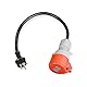 Schuko Stecker 16A auf CEE 16A Kupplung Adapter, IP44 wasserdicht, tragbar, für Industrie & Haushalt(Schuko-CEE16)