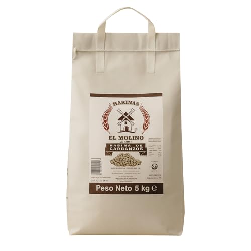 El Molino - Harina de Garbanzos - 5 Kg - Ideal para Dietas Veganas, Alta en Proteínas y Fibra, Perfecta para Repostería y Cocina Saludable