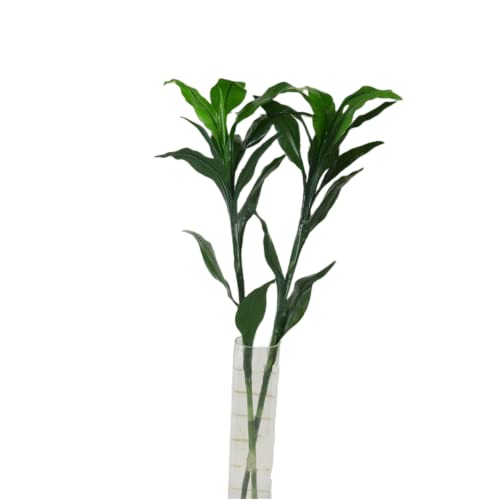 35 Inch Artificial Plants 2 Stems Green Artificial Bamboo for Home Office Indoor Decor Office Living Room Decor