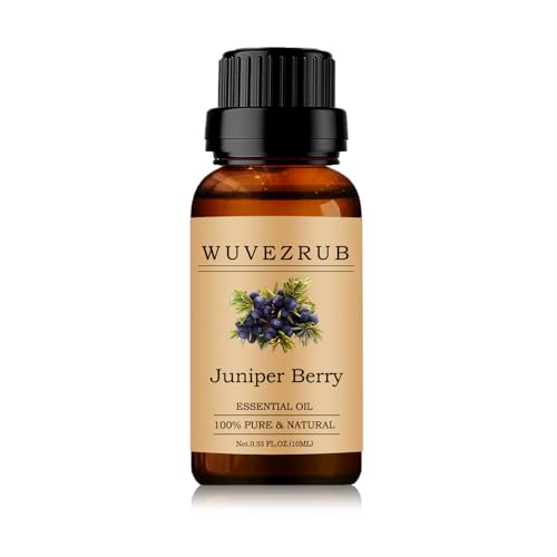 Wuvezrub Juniper Berry Essential Oils 10ML, Organic 100% Pure and Natural Essential Oil for Aromatherapy Diffuser - 0.33 Fl Oz/Juniper Berry