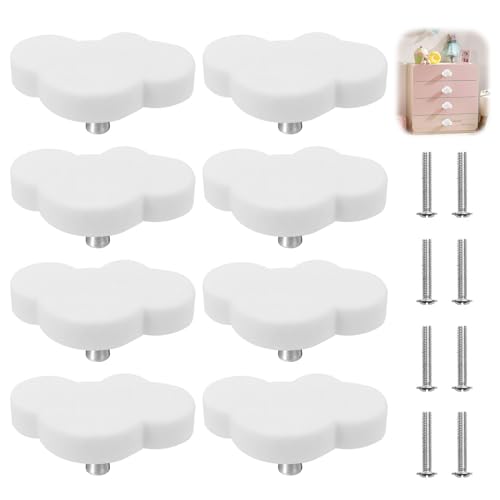 Lot de 8 boutons d'armoire en forme de nuage pour chambre d'enfant, en forme de dessin animé, boutons de meuble, boutons de commode avec vis, boutons de...