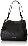 Calvin Klein Ellie Novelty Triple Compartment Shoulder Bag, Black/Gold