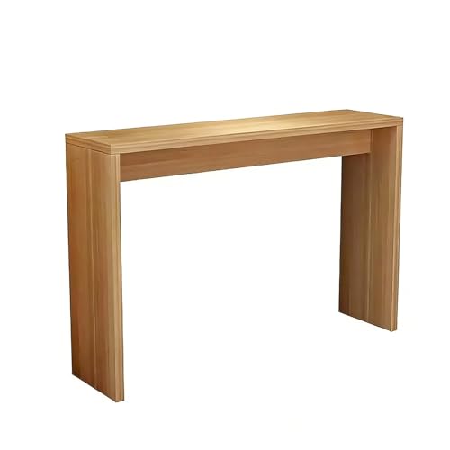 CJWKXQOL Mesa Consola de Madera Maciza, Recibidor Estrecha, Aparador Anchura Tras el Sofá, para Salón, Pasillo, Entrada(Light Walnut,100x30x100cm)