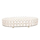 SOLUSTRE Schmucktablett aus Oval Dekoratives Aufbewahrungs und Display Tablett für Ringe Halsketten Ohrringe Vielseitige Ablage für Wohnzimmer Hotel Party und Festlichkeiten