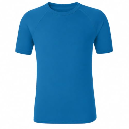 Image of 5-14Y Boys Girls Rash Guard UPF 50+ Short Sleeve Kids Neon Swim Shirts