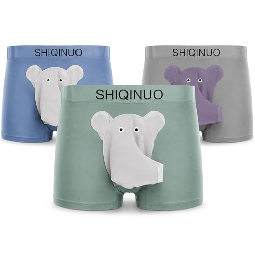 SHIQINUO Elephant Trunk Underwear for Men-Fun Novelty Boxer Briefs with
