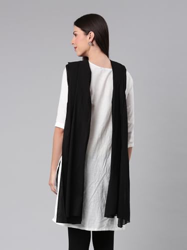 TWIN BIRDS Stylish Light Weight Carbon Black Coloured Cotton Dupatta | Shawl for Women - Image 4 thumbnail