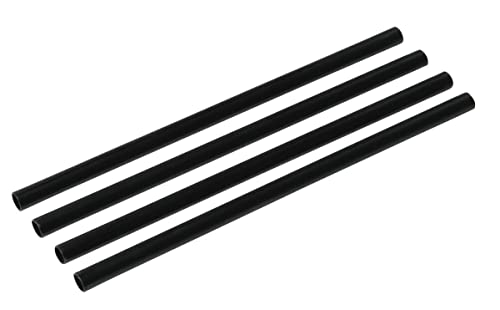 FMprofessional Pajitas de plástico de 6 x 150 mm de diámetro, pajitas reutilizables de plástico, pajitas sostenibles (color: negro), cantidad: 1 x 50 unidades