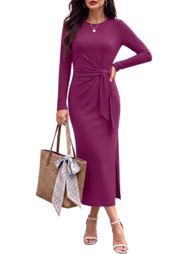 Image of ANRABESS Women's Fall Long Sleeve Casual Maxi Dress