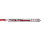 Bosch Professional 3x Expert ‘Plastic Composites Clean’ T 301 CHM Stichsägeblatt (für WPC, Verbundwerkstoff mit Feststoffoberfläche, Länge 117 mm, Zubehör Stichsäge)